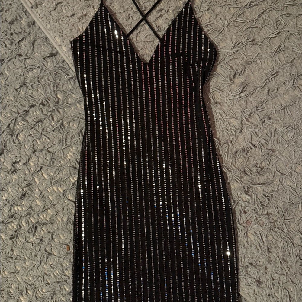 Elegant Black Sequin Dress